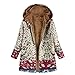 Produktbild Soupliebe Damen Winter Warm Outwear Blumendruck Mit Kapuze Taschen Vintage Oversize Jacken Mäntel Sweatjacke Winterjacke Fleecejacke Steppjacke
