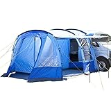 Geräumiges Busvorzelt, um dein Auto oder Kleinbus für Camping aufzurüsten. Mit einer Schlafkabine für zwei Personen mit eigenem eingenähten Zeltboden für ein Maximum an Schlafkomfort