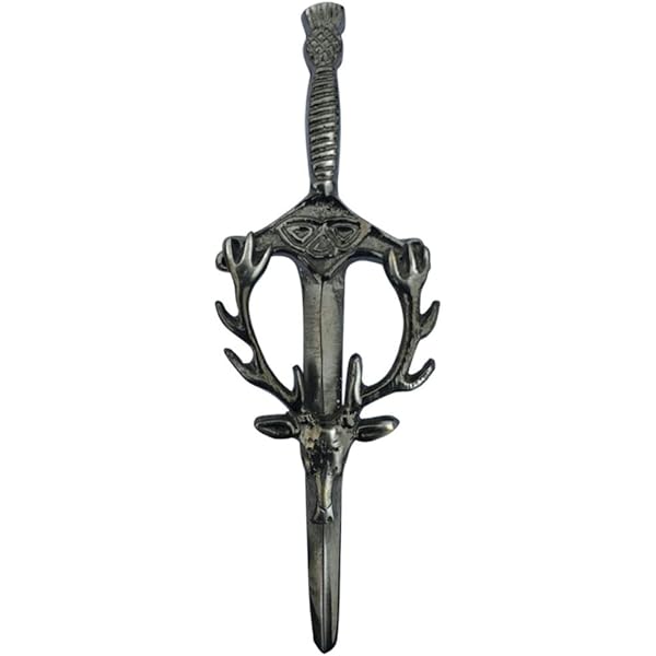 Scottish Thistle ST635 Spilla Per Kilt Scozzese In Metallo Cromato - Nodo Celtico 4 Pollici | Decorazione Tradizionale Nylon Kittel - Foto 5