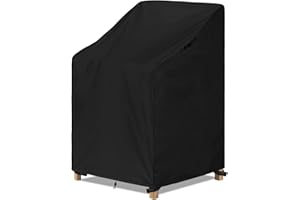 Aipwerer Funda Sillas Jardin, Funda Protectora para Silla de Terraza, 600D Oxford Impermeable, Anti Viento, Anti UV, Funda Silla Exterior para Sillas Apilables, Sillón Individual (65x65x80/120cm)