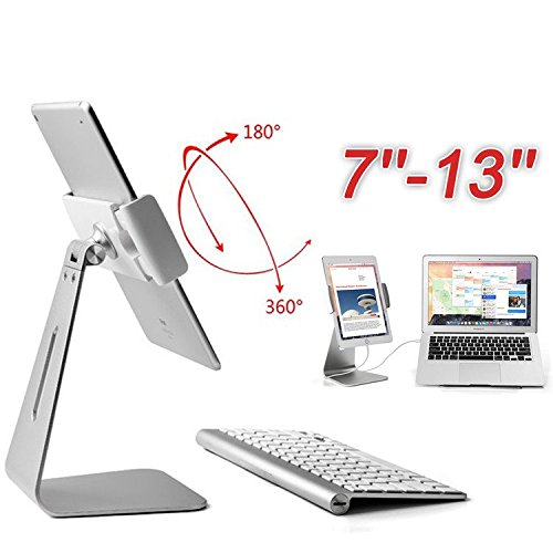 First2savvv PBZJ-STT-16UFS01 iPad Pro Aluminium Ständer Halter Halterung Tischständer Stand für 9 -13 Zoll-Tablet- iPad Air 2, Samsung Galaxy Tab Pro S Surface Pro 4 etc mit zwei Halter für Tablet vom 9. bis 13. Zoll. mit schwarz USB-Ventilator - 3