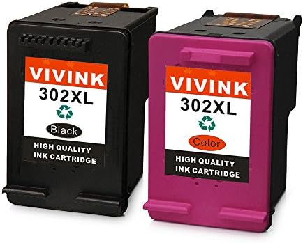 VIVINK Remanufactured for HP 302XL 302 Black & Color Ink Cartridges Compatible with Printer Deskjet 1110 2130 1115 2132 3632 ENVY 4520 4527 4524 4521 4522 Officejet 3830 3831 4650 3832 4651