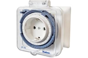 Theben 0260855 theben-Timer 26 IP 44 - analoge Zeitschaltuhr für den Außenbereich, Steckdosen-Schaltuhr, Outdoor, Zeitschalter, bis 400 W LED-Schaltleistung