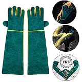 [Material Duradero y Seguro] - Los guantes de manejo de animales AUOKER están hechos de cuero de vaca engrosado, que es más duradero y resistente. Y su forro de algodón ofrece suavidad, confort y protección extra contra el calor.