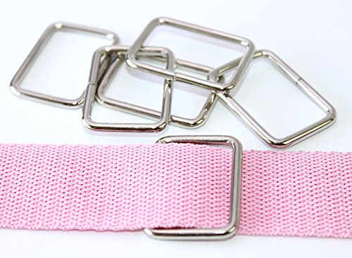Vierkantring Durchzug, Stahl verchromt. Für Gurt/Band bis 30mm. 10 Stück.