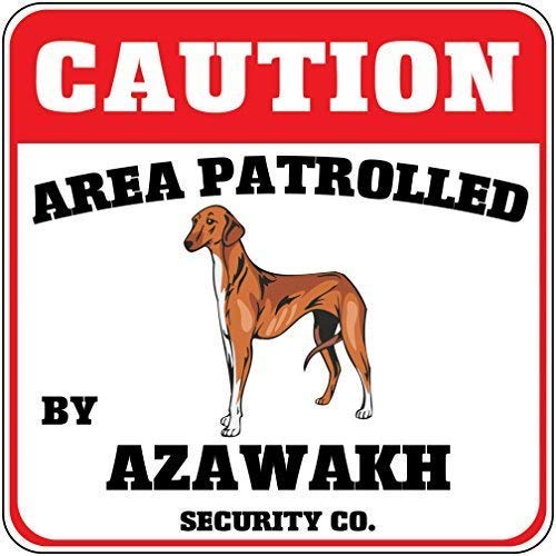 Lotusworld - Señal de Advertencia de área de precaución patrullado por Azawakh Dog Security Co de Aluminio, 8 x 12 Pulgadas