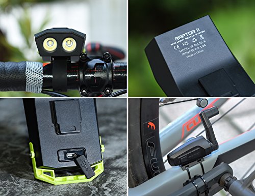 SHANREN® Fahrradcomputer, LED Fahrradbeleuchtung, 2 in 1, Drahtloser Fahrrad Tacho, Tachometer, Kilometerzähler, Trittfrequenz Sensor, Geschwindigkeitsmesser, Spur Entfernung, Kalorienzähler, Hintergrundbeleuchtung LCD Display, Scheinwerfer usw. 17 Funktionen, Wasserdichte Fahrradlampe, USB Wiederaufladbare Fahrradlicht, 3 Licht-Modi, 300 Lumen, 2800 mAh Lithium Batterie - 4