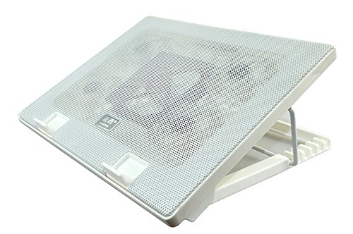 LS Notebook Kühler weiss LS-S500 | Laptop Cooling Pad Ständer| 5x Lüfter / Fan | mit 2 x USB HUB und blaue LED | 10-17 Zoll - 2