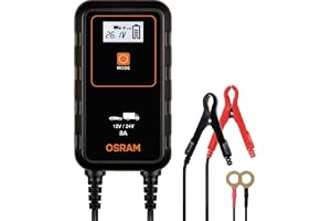 OSRAM BATTERYcharger 908, 8A-laddare och batteriunderhållare för 12V- och 24V-fordon