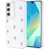 Coverzone Samsung Galaxy A16 ile uyumlu Kılıf Airbag K&ouml;şeli 2mm Kamera &Ccedil;ıkıntı Korumalı Simli Şeffaf Baskılı Z-Kutup Kapak La