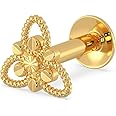 Malabar Gold & Diamonds Yellow Gold Nose Pin for Women 22 k | 22k BIS Hallmark (916) Nose Stud for Women and Girls with Piercing