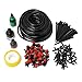 Produktbild daorier DIY Micro Tropfbewässerung-Kits, 82ft Schlauch, 30 Tropfer Feste Stiel, 29 Tee Gelenke, 3 Wasserhahn Armaturen, Tubing Gießen Drip Kit für Garten Landschaft Flower Bed Terrasse Pflanzen schwarz schwarz 82FT(25m)