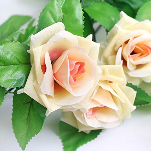 ULTNICE 2 Stück Seide Rosen-Girlande Blumengirlande Kunstpflanze Kunstblume Girlande Deko - 3