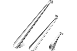 OurTop Metal Shoe Horn 41 cm & 29 cm & 15 cm Long Sturdy Design for Travel for Pregnant Women, Elderly People, Pack of 3