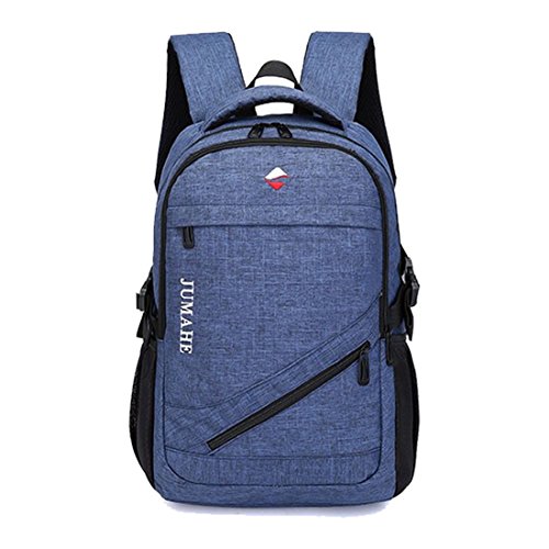 Maod Leinwand Freizeit Schulrucksack Jungen Rucksack schule daypack Laptoprucks  cke 15 Zoll Schultasche laptop backpack  Blau 