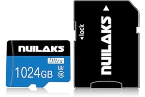 NUILAKS 1TB Micro SD Karte mit Adapter High Speed Karte Klasse 10 Speicherkarte für Android Smartphone Digitalkamera Tablet und Drone MicroSD (1TB)