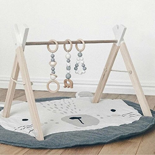 MagiDeal Baumwolle Rund Kinder Teppich / Kinderteppich / Spielteppich unter Betthimmel Baldachin , Lovely Kaninchen Design , 95cm - 7
