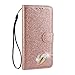 Produktbild CXTcase Samsung Galaxy S7 Edge Handyhülle Leder Wallet Brieftasche Flip Book Case TPU Cover Bumper Tasche Glitzer mit Kartenfach Standfunktion Rosegold