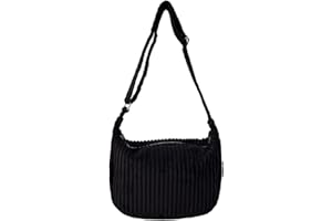 Ulisty Damen Klein Cord Hobo Tasche Breiter Gurt Umhängetasche Schultertasche Lässig Messenger Schulranzen Handtasche Tägliche Tasche
