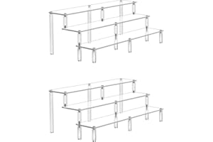 AZEAM Acryl Riser Ausstellungsregal 3-stöckiges Display Erhöhung Funko Pop-Figuren Display Ständer große Erhöhungen für Cupcake Organizer Kollektion Arbeitsplatte Schreibtischplatte