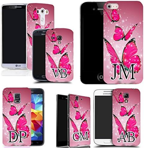 Mobile Case Mate Personalised Initials Monogram Hard Case Cover For Nokia Lumia 535 - floating butterflies