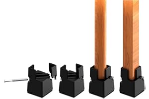 RCHYFEED Verstellbare Betterhöhung Möbelerhöhung 5 cm mit Schraubklemme, Betterhöher 2 Zoll Schwerlast Stuhlerhöhungen, 4 Stück Möbelerhöher für 0,8-1,6'' Breite Quadrat & Runde Stuhlbein, Schwarz