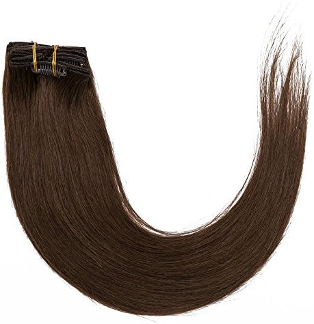 Grammy 26 Inch 7pcs Remy Clips In Human Hair Extensions 120gr With Clips For Highlight Or Full Head (#4 Chocolate Brown)
