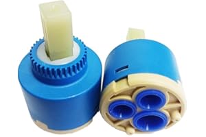 QIQIQIAQIA 2 Pcs 40mm Ceramic Disc Mixer Tap Ceramic Faucet Cartridge Leakproof Tap Basins Repair Replacement for Valve Core of Kitchen and Bathroom Taps