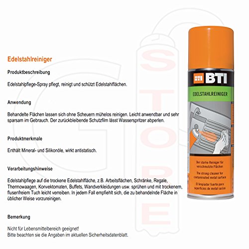 Edelstahlreiniger – 400ml – Besonders geeignet für den Einsatz in Großküchen, Krankenhäusern, Nahrungsmittelbetrieben, Gastronomie und im Maschinenbau; innen und außen anwendbar; für Edelstahl, Aluminium, Messing, Kupfer und alle Buntmetalle - 2
