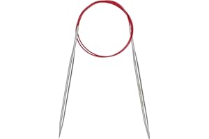 Coopay 5mm Circular Knitting Needles 80cm Long, Metal Circular Needles with Flexible Cable, Round Knitting Needles for Large Project, Fixed Cable Circle Knitting Pins for Blanket, Scarf, Hats