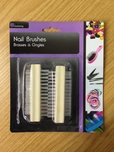Pack of 2 x High Quality Wooden Scrubbing Nail Brush Cleaning Manicure Pedicure