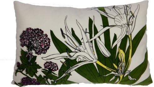 Decorative Print Floral Throw Pillow Cover 20"x12" Flower by Blue Dolphin