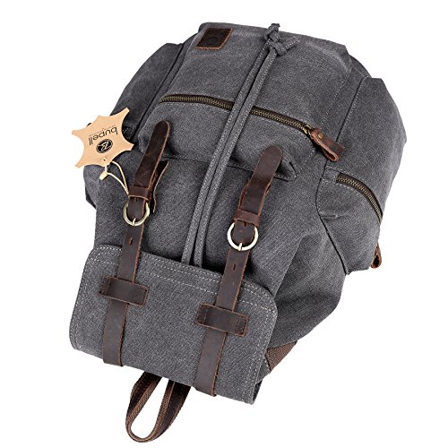 bupell Urban Daypacker L - Vintage Canvas Rucksack Backpack f  r Schule  Uni  Arbeit  Freizeit
