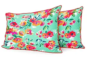 DreamVio Jute Fabric Printed Decorative Pillow/Throw/Cushion Covers for Living Room, Bed Room, Sofa,Chairs,Pillow Cases, Pillow Covers Set of 2, Size 12x18 Inches Style50