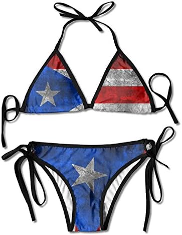 Ladies Flag of Puerto Rico Fashion Sexy Bikini Swimwear One Size
