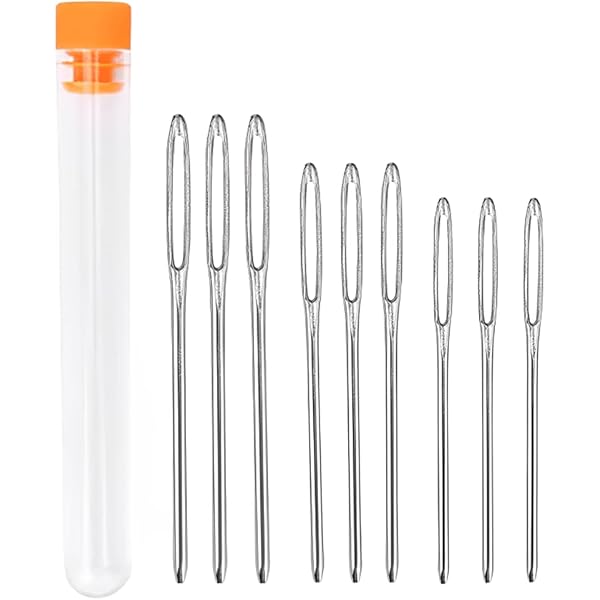 12 Pièces Aiguilles à Bout Rond Aiguilles à Grand Œil