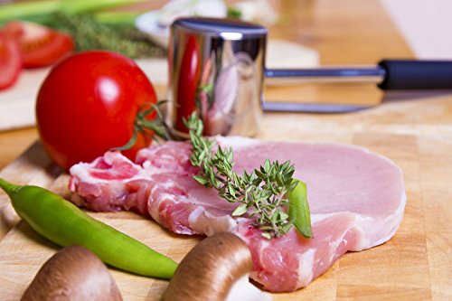 Pippin you! Fleischklopfer Edelstahl – spülmaschinengeeignet – mit Öse & gummiertem Griff – einfache Reinigung und ein kraftvolles Ergebnis - 5