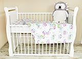 Baby Bettwäsche Design: Eule Weiß Größe 100×135 cm (40×60 cm) Bettset Kinderbettwäsche - 2