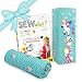Produktbild kullaloo Geschenk für Nähfans: Geschenkverpackung Faltbox mit Sweatstoff Streifenhörnchen Lady Lu & Retro-Nähmagazin Plus SEWwhat