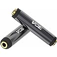 VCE 3.5mm Female to Female Adapter, TRRS 1/8 Inch Stereo Audio Jack, Gold Plated AUX Extension Connector 2 Pack