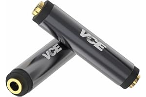 VCE Adapter 3,5 mm żeński na żeński, TRRS gniazdo audio stereo 1/8 cala, pozłacane złącze przedłużające AUX 2 szt