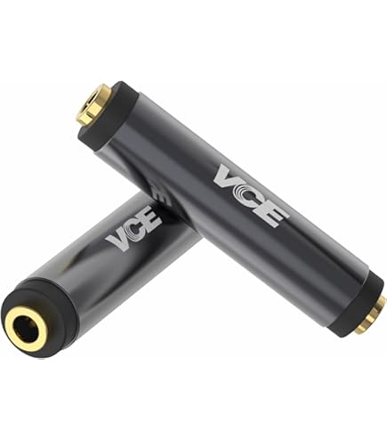 Sourcing Map Adattatore Audio 3.5mm Maschio-Maschio (2 Pezzi) – Connettore Jack Stereo Per Collegare Cellulare, Laptop, Cuffie – Accoppiatore Sottile E Portatile Grigio - 2