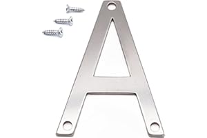NanTun Números de casa modernos de acero inoxidable de 5 cm con tornillos, letra A