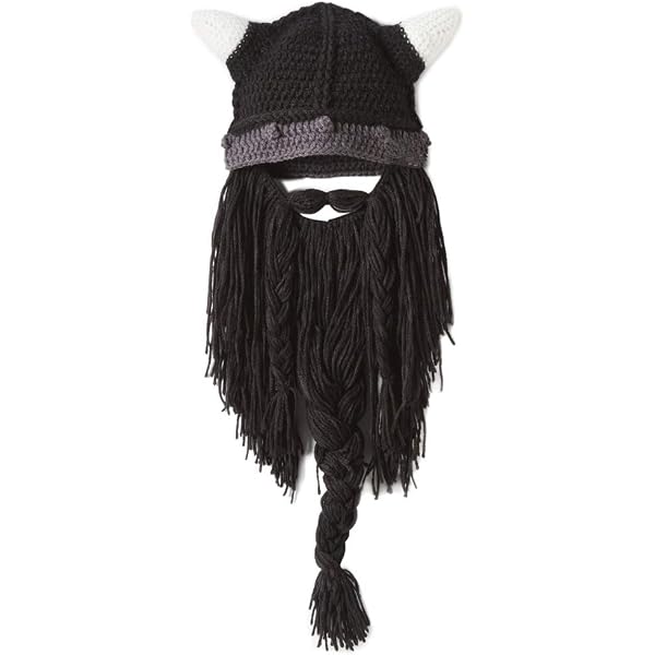 Metyou Cappello Vichingo Con Barba Per Adulti - Berretto Invernale In Lana Sintetica Con Barba Rimovibile - Taglia Unica 55-65 Cm - 3