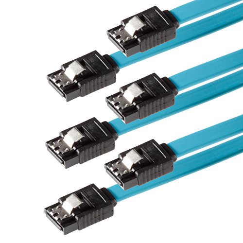 SET – 3x Poppstar SATA 3 HDD / SSD PREMIUM Datenkabel-Set mit jeweils 2x 7-pin Clip-Stecker gerade / Länge: 0,5m / schnelle Datenübertragung mit bis zu 6 GBit/s / Farbe: blau