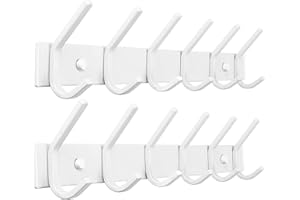 JOLY FANG Appendiabiti da Parete, Ganci Appendiabiti da Muro Moderno in Acciaio Inox, Attaccapanni Montato da Parete per Giacche per Giacche, Cappelli, Sciarpe (6 Ganci 2pcs, Bianco)