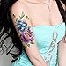 TAFLY Butterfly Large Peony Flower Body Art Temporary Tattoo Transfer Sticker 5 Sheets