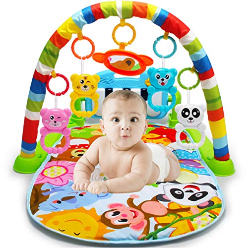 Preisvergleich Produktbild AimdonR Baby Fitness Matte, Baby Fitness Spielzeug, Klavierspielzeug, Eltern Kind Erfahrung, Baby Kognition, Farberkennung, Tiererkennung, Neugeborene 6-36 Monate