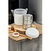 Digithome Paslanmaz &Ccedil;elik Hazneli 3'l&uuml; Yemek Termosu 1,2 Lt Beyaz - CKR3147 C320.025