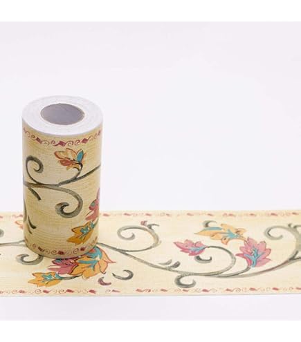 Bordo Muro Autoadesivo In Stile Retrò Con Motivo Floreale – Carta Da Parati Border, Rosa E Crema, 4,57 M X 17,78 Cm, Lavabile